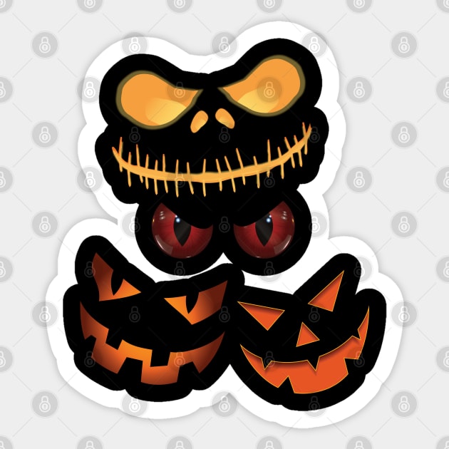 Scary Jack-O-Lantern Halloween Pumpkin Sticker by SamDesigns